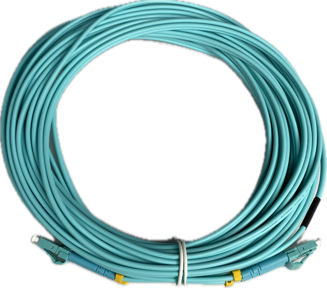 GD-FIB-1026 10M OM3 LC/LC duplex cord 3mm Aqua Fiber Patch Cord