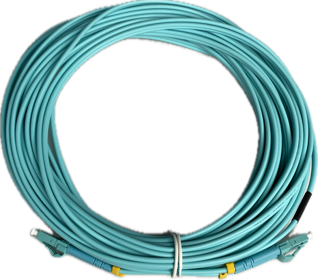 GD-FIB-1026 10M OM3 LC/LC cordon duplex 3mm Aqua Fiber Patch Cord Globall