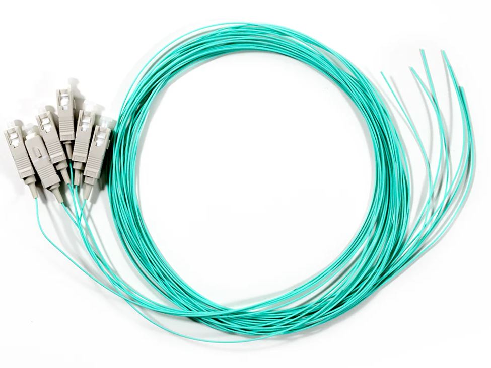 GD-FIB-1160 Pigtail SC OM3 Simplex 50 micron - 900um - 3M PVC Aqua (12pk) Globall
