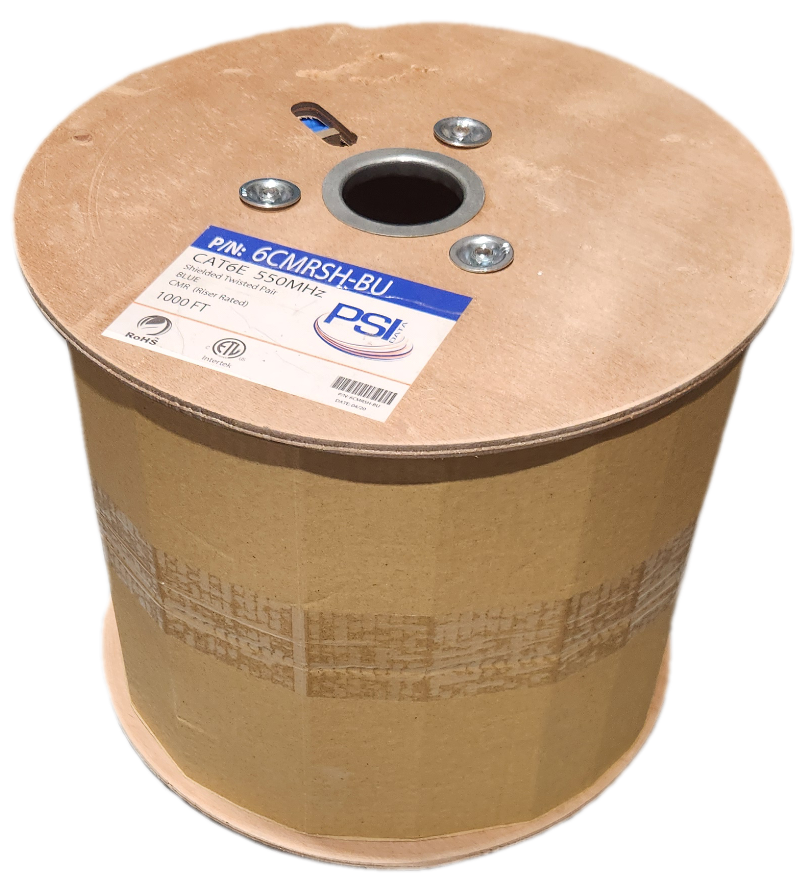PSI-6ECMRSH-BU CAT6e 4p/23 SOL SHLD 550MHZ CMR F/UTP CAT6E-PVC Blue 1000 Ft Reel Signamax