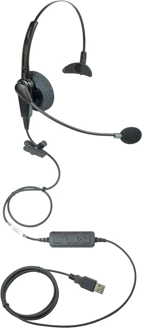 EI-2133C-USB Commercial Monaural USB Headset w/ Controller (No QD) - Chameleon Chameleon