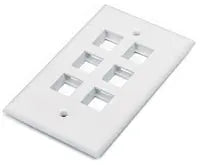 FP-U-6-WH American Standard Universal Faceplate For 6 Keystone White Hyperline