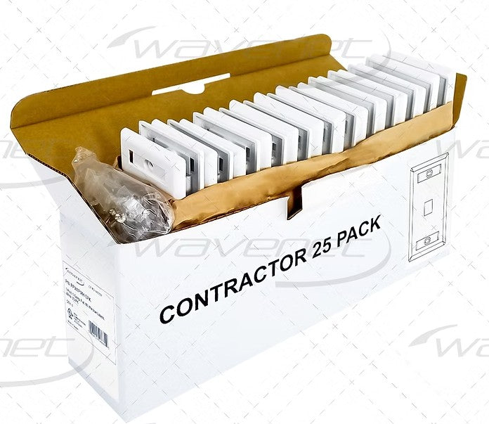 FPW1PWH-SPK 1-PORT, SINGLE-GANG, FLUSH STLE, W/ WINDOW LABELS, 25-PACK Wavenet