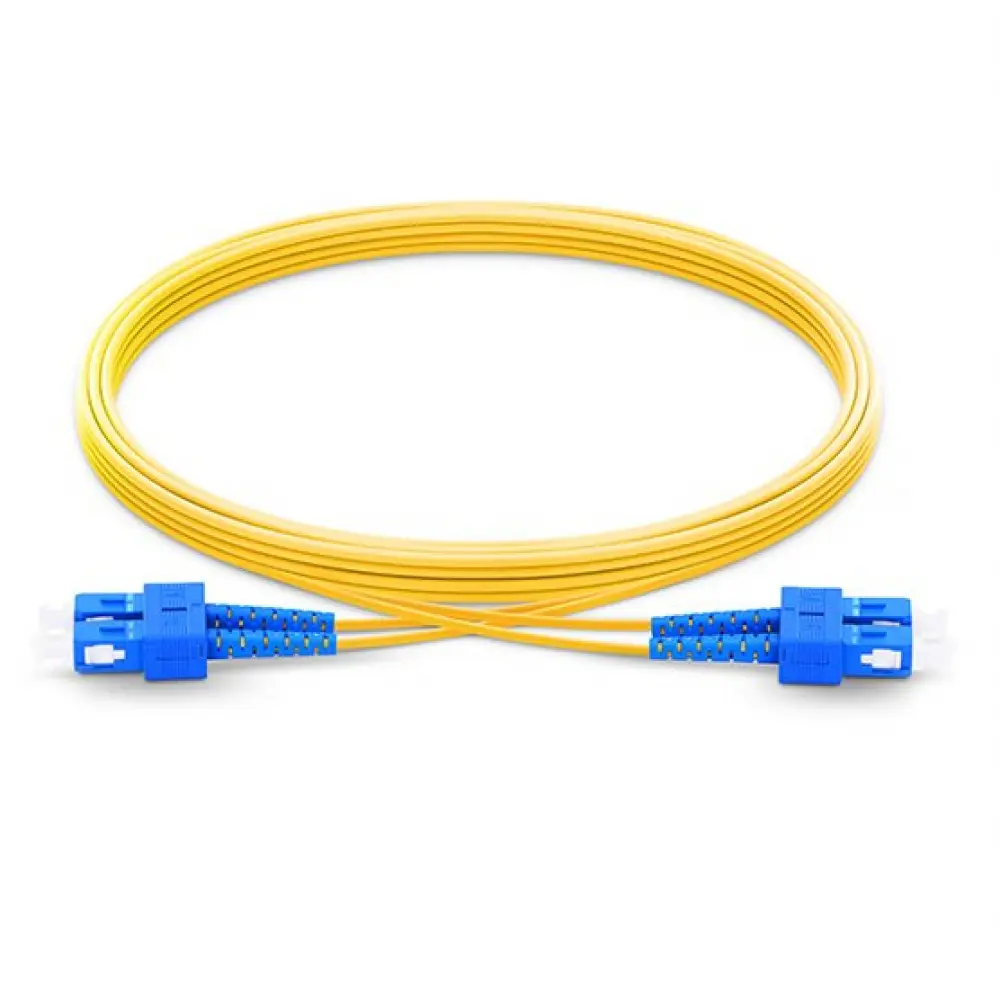 GD-FIB-1015 SX-SC/SC SM 0.9mm - 1m PVC Yellow (Pkg 10) Fiber Patch Cord Globall