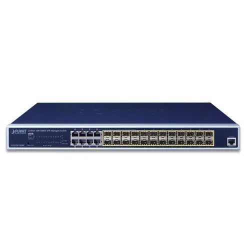 GS-5220-16S8C L2+ 24-Port 100/1000X SFP + 8-Port Shared TP Managed Switch - - Planet