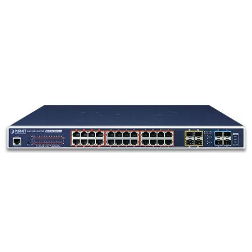 GS-5220-24UPL4XR L3 24-Port 10/100/1000T Ultra PoE + 4-Port 10G SFP+ Managed Switch with Redundant Power System - - Planet