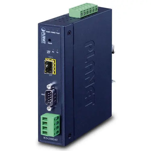 ICS-2105AT Industrial 1-port RS232/422/485 Serial Device Server with 1-Port 100BASE-FX SFP PLANET Planet
