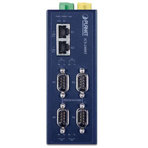 ICS-2400T Industrial 4-Port RS232/RS422/RS485 Serial Device Server Planet Planet