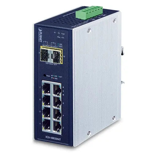 IGS-10020MT Industrial 8-port 10/100/1000T + 2-port 1G/2.5G SFP Managed Gigabit Switch Planet