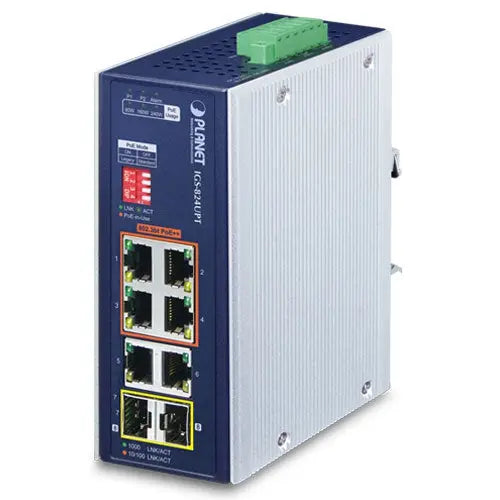 IGS-824UPT Planet Industrial 4-Port 10/100/1000T 802.3bt PoE + 2-Port 10/100/1000T + 2-Port 100/1000X SFP Gigabit Ethernet Switch- IGS-824UPT - Planet Planet