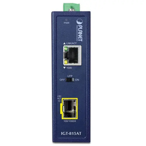 IGT-815AT Industrial Compact 100/1000BASE-X to 10/100/1000BASE-T Media Converter- - Planet
