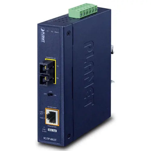 IGTP-802T 1000base-sx-to-10-100-1000base-t-802-3at-poe-industrial-media-converter-igtp-802t- Planet