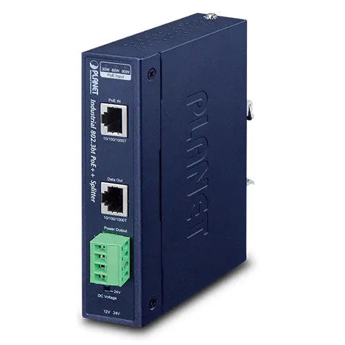 IPOE-173S Industrial Single-Port 10/100/1000Mbps 802.3bt PoE++ Splitter Planet