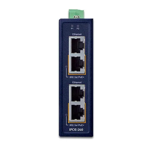 IPOE-260 Industrial 2-port 10/100/1000T 802.3at PoE+ Injector (-40~75 degrees C) Planet