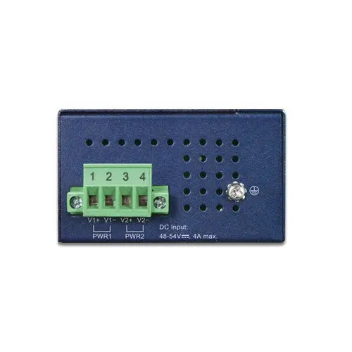 IPOE-270 IP30 Industrial 2-Port Multi-gigabit 802.3bt PoE++ Injector (180 Watts budget, PoE Usage LED, 10M/100M/1G/2.5G/5G speed, -40 to 75 C, dual 48V~56V DC) Planet