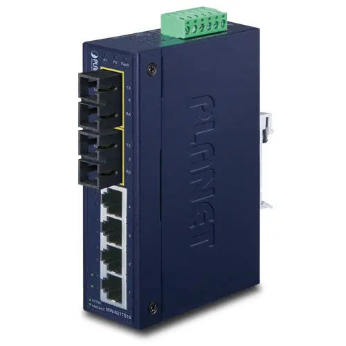 ISW-621TS15 4+2 100FX Port Single-mode Industrial Ethernet Switch - 15km with Wide Operating Temperature - - Planet