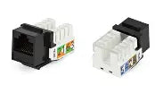 KJ2-8P8C-C6-BK Keystone Jack RJ-45(8P8C); Category 6, Tool-less Black Hyperline