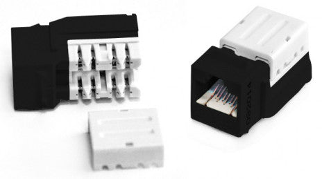 KJNE-8P8C-C6-90-BK Cat6 Keystone Jack RJ45 110 IDC for Termination with NE-TOOL Black Single Hyperline