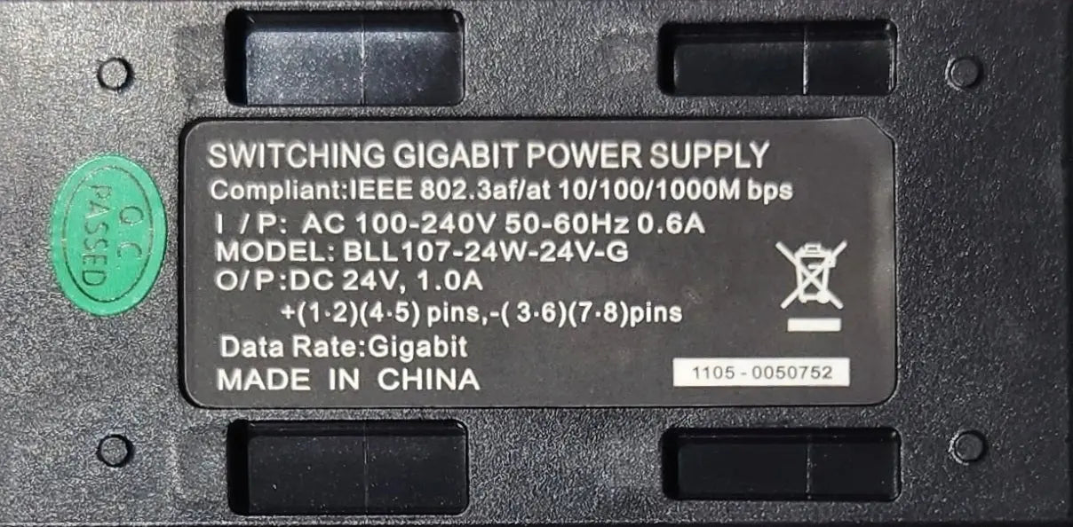 POE-24-24W-G Power over Ethernet Adapter 24V dc 24W Gig Globall