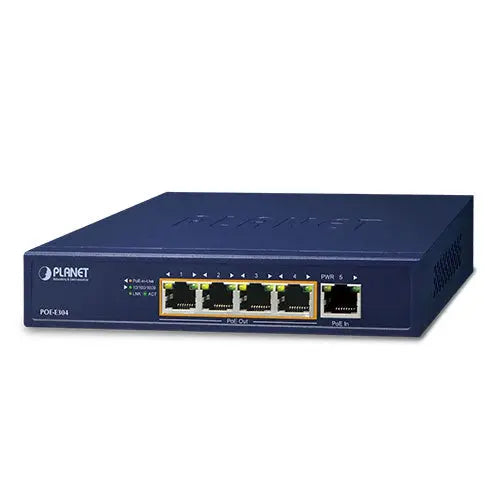 POE-E304 1-Port Ultra PoE to 4-Port 802.3af/at Gigabit PoE Extender Planet