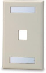 SKFL-1-WH 1 Port Single Gang Keystone Faceplate with Labeling Windows White Signamax