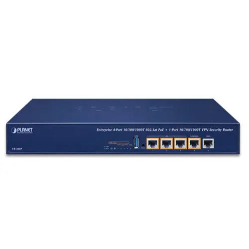 VR-300P Enterprise 4-Port 10/100/1000T 802.3at PoE + 1-Port 10/100/1000T VPN Security Router - Planet