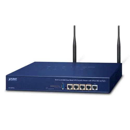 VR-300PW6 Planet Wi-Fi 6 AX1800 Dual Band VPN Security Router with 4-Port 802.3at PoE+ Planet