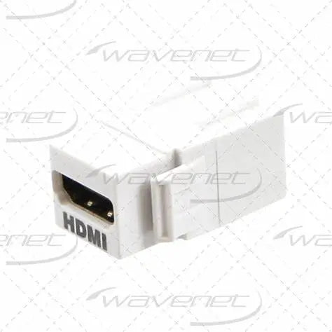 WHDMI-WH-E HDMI Modular Coupler Feed-Through Style White Wavenet