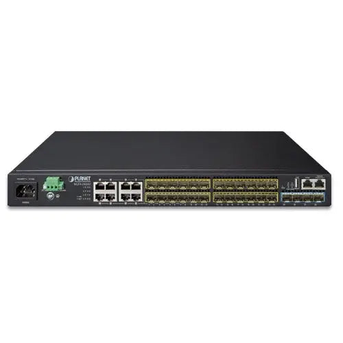 XGS3-24242 Layer 3 24-Port 100/1000X SFP + 16-Port shared TP + 4-Port 10G SFP+ Stackable Managed Switch - - Planet