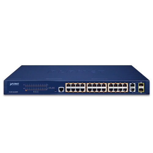 FGSW-2624HPS 24-Port 10/100TX 802.3at PoE + 2-Port Gigabit TP/SFP Combo Web Smart Ethernet Switch / 220W PoE budget - -