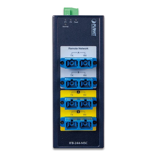IFB-244-MSC Industrial 2-Channel Optical Fiber Bypass Switch – multi mode SC connector Planet