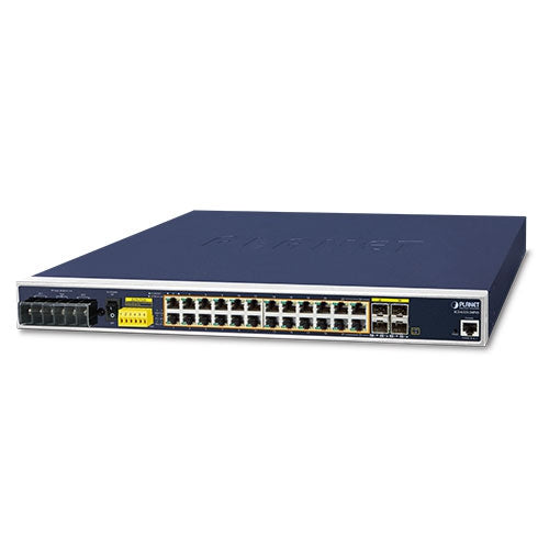 IGS-6325-24P4S Industrial L3 24-Port 10/100/1000T 802.3at PoE + 4-Port Shared 100/1000X SFP Managed Ethernet Switch (-40~75 degrees C) - Planet Planet
