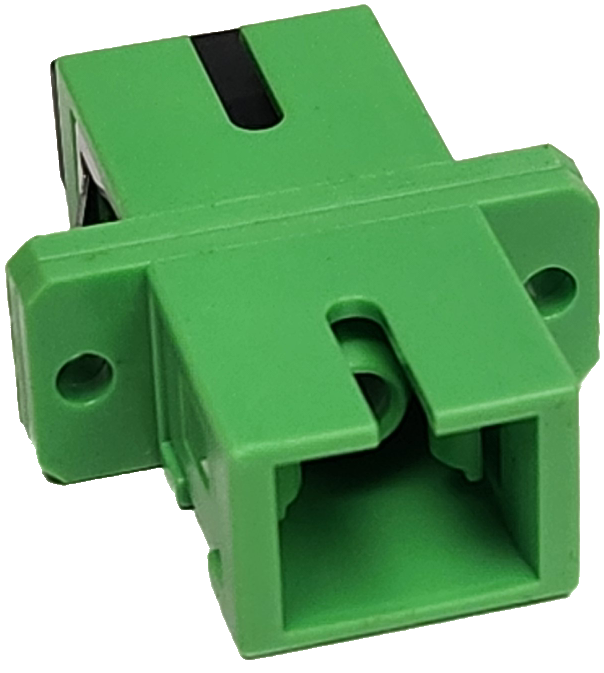 GD-FIB-1153  SC-SC (Single Sx) SM Adapter with Rim Green