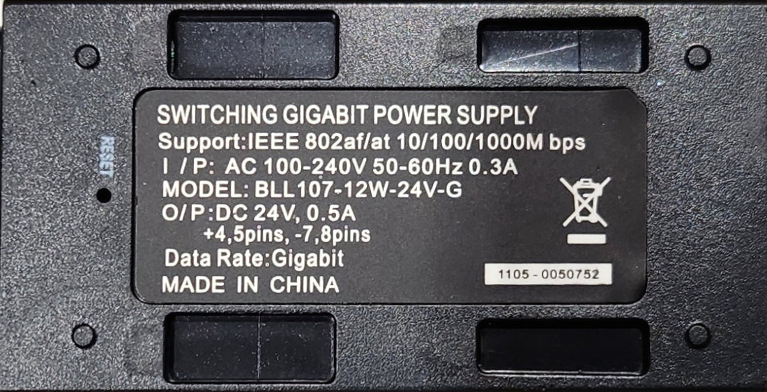 POE-24V-12W-G  24V PoE Adapter with Gigabit LAN Port 12W