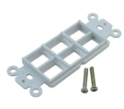 FP-DEC-IN-6-WH  6 Port Decor Inset Plate White - Hyperline Hyperline