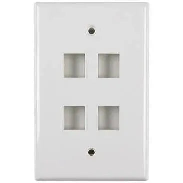 FP-U-4-WH American Standard Universal Faceplate For 4 Keystone White Hyperline