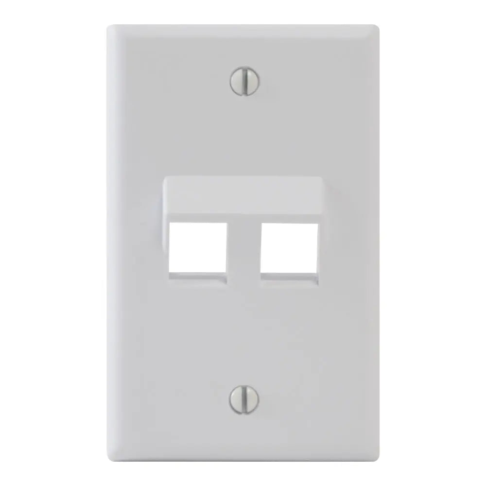 FP-UA-2-WH  American Standard Faceplate with Angle For 2 Keystone White Hyperline