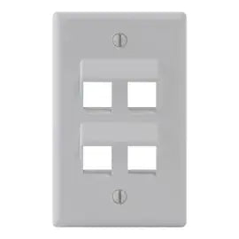 FP-UA-4-WH  American Standard Faceplate with Angle For 4 Keystone White Hyperline