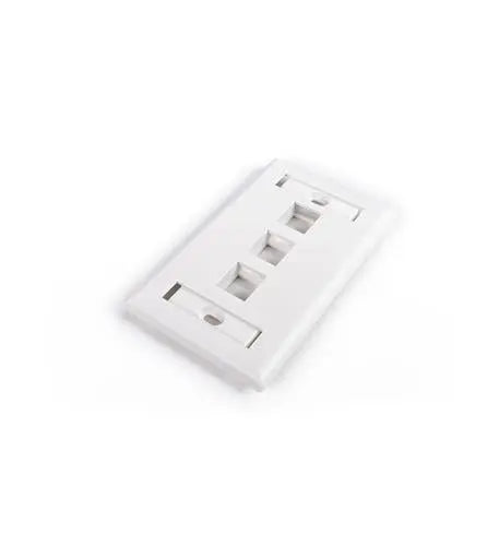 FP-UM-3-WH  American Standard Faceplate with Label Window For 3 Keystone White Hyperline
