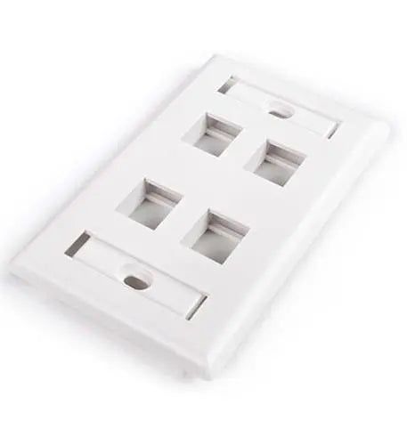 FP-UM-4-WH  American Standard Faceplate with Label Window For 4 Keystone White Hyperline