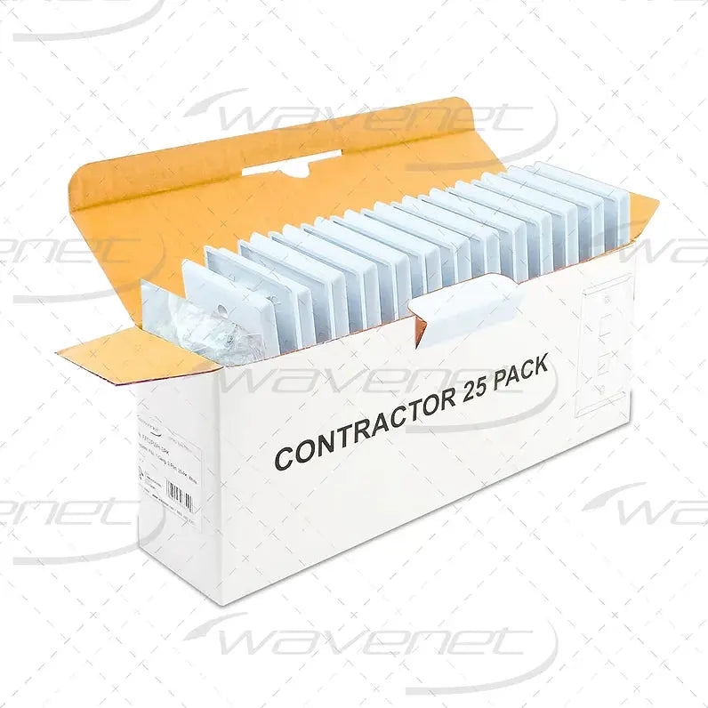 FP02PWH-SPK  2 PORT SINGLE GANG FLUSH STYLE FACEPLATES WHITE PACK OF 25 Wavenet