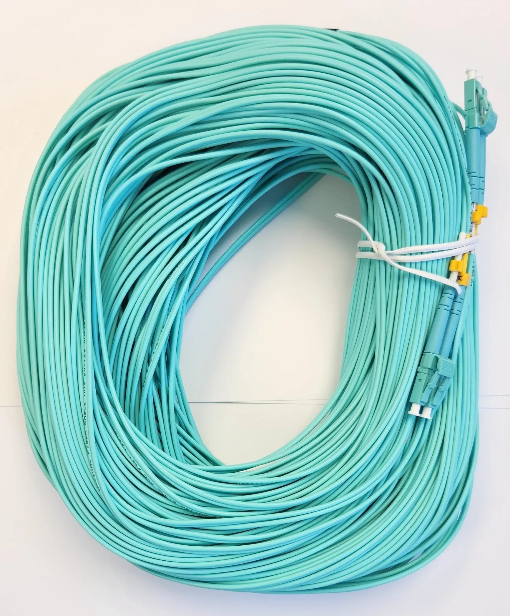 GD-FIB-1180 LC/LC OM3 MM 2.0mm - 90M PVC Aqua Fiber Patch Cord Globall