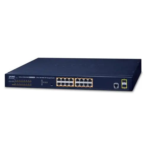 GS-4210-16P2S  16-Port 10/100/1000T 802.3at PoE + 2-Port 100/1000X SFP Managed Switch Planet