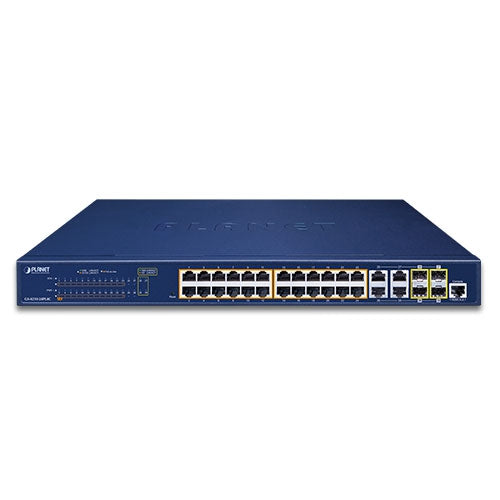GS-4210-24PL4C - Planet 24-Port 10/100/1000T 802.3at PoE + 4-Port Gigabit TP/SFP Combo Managed Switch / 440W PoE budget - 