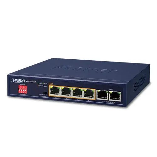 GSD-604HP    4-Port 10/100/1000T 802.3at PoE + 2-Port 10/100/1000T Desktop Switch  - GSD-604HP - Planet Planet