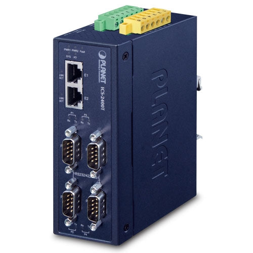 ICS-2400T-OPEN (Open Box) Industrial 4-Port RS232/RS422/RS485 Serial Device Server Planet