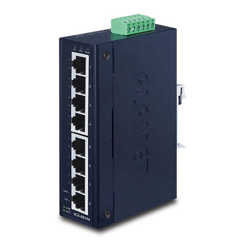 IGS-801M 8-Port 10/100/1000Mbps Managed Industrial Ethernet Switch - IGS-801M - Planet