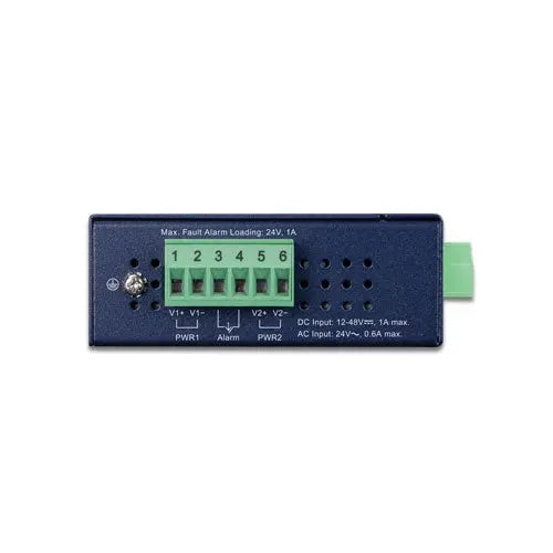 IGT-805AT    IP30 Industrial 10/100/1000T to 100/1000X SFP Gigabit Media Converter (-40 to 75 degree C, dual 12~48V DC/24V AC) - Planet
