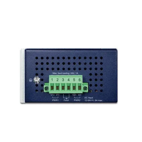 IPOE-470-12V    IP30 Industrial 4-port 10/100/1000T 95W 802.3bt PoE++ Injector Hub w/ 12V Booster (240 Watts PoE budget, PoE Usage LED, BT&PoH/Force DIP switch, -40~75 degrees C, dual 12V~54V DC power boost) Planet