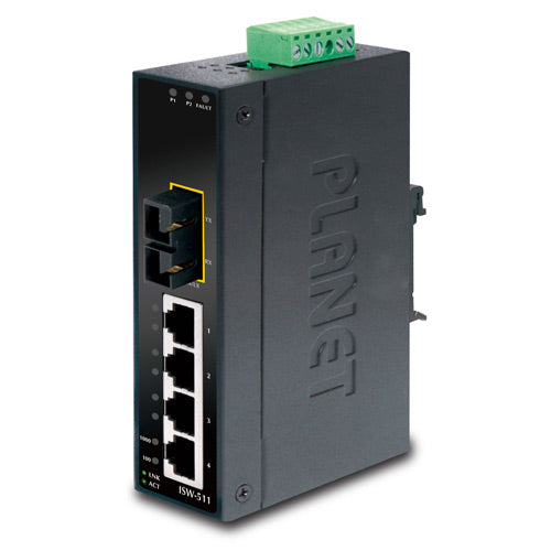 ISW-511S15 4+1 100FX Port Single-mode Industrial Ethernet Switch - 15km - -
